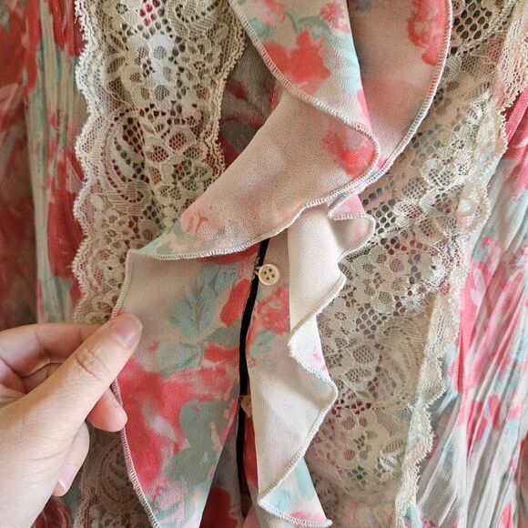 Free People Bad At Love Sheer Button Up Blouse - Picture 4 of 8